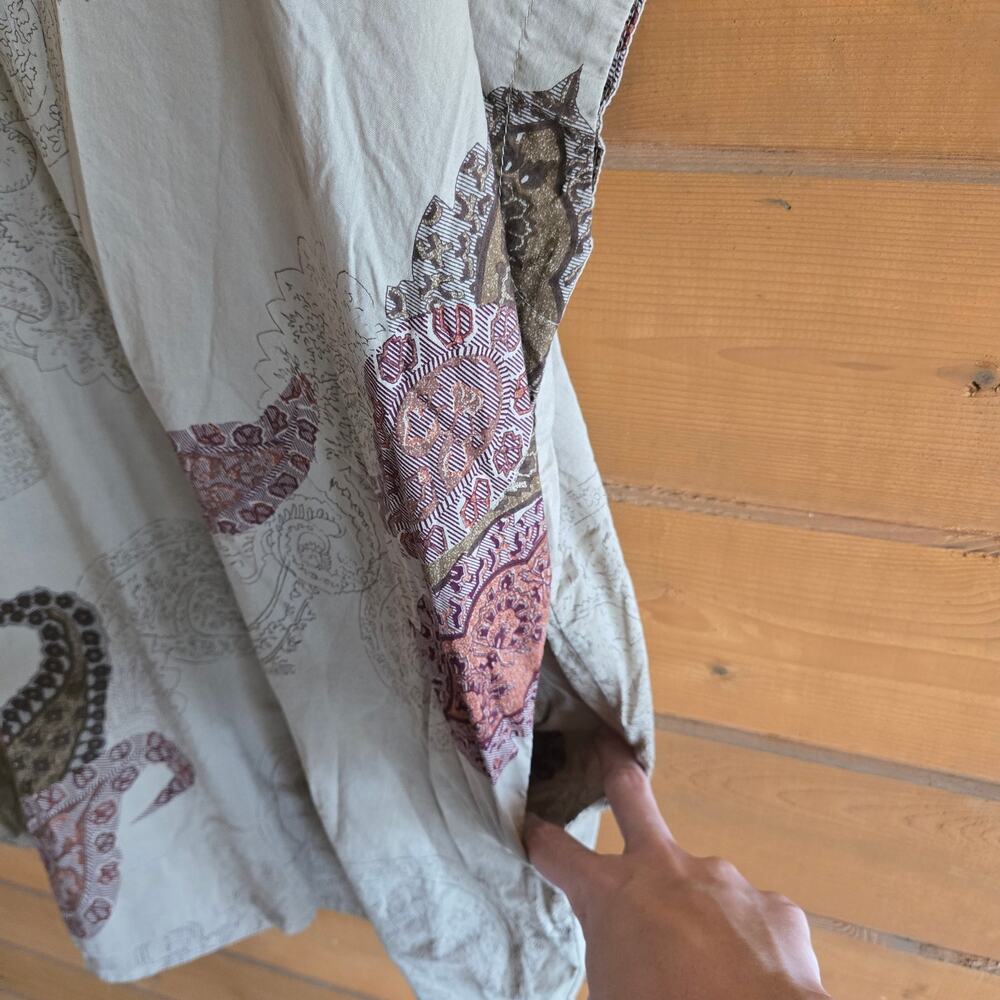 SBJ Austin Dress Mary Mini Paisley Tunic OS Boho ATX Retro Chic Cotton Vneck Top - Picture 6 of 7